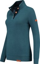 Travelin' Outdoor Jumper Solna - Damestrui - Dun gebreid - Petrol blauw - Maat M