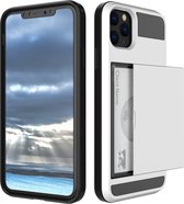 iPhone 13 hoesje - Hoesje met pasjes iPhone 13 - Shock proof case cover - Wit