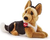 Trudi Classic Knuffel Hond Duitse Herder 35 cm - Hoge kwaliteit pluche knuffel - Knuffeldier voor jongens en meisjes - Bruin Zwart - 16x27x35 cm maat M
