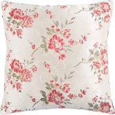 kussen Jade 45 x 45 cm polyester ivoorwit/rood