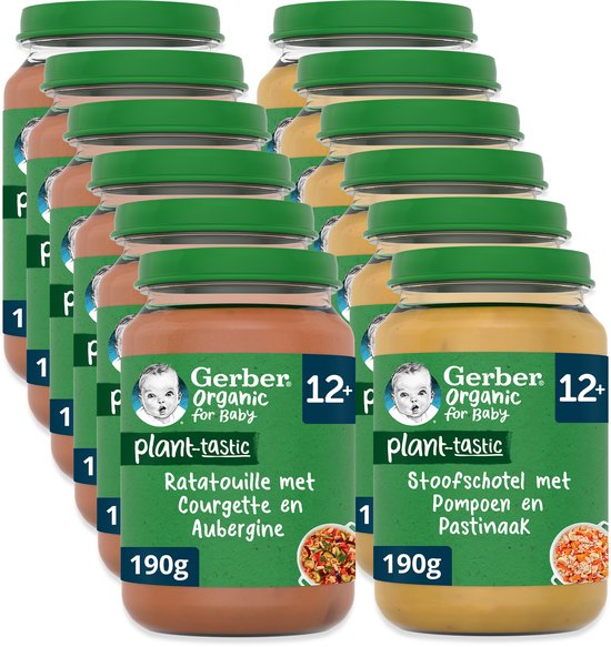 Gerber® Plant-tastic Variatiemenu baby maaltijd 12+ 12 stuks
