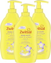 Zwitsal Slaap Zacht Bad- & Wasgel Lavendel - Voordeelverpakking 3 x 400 ml Pomp