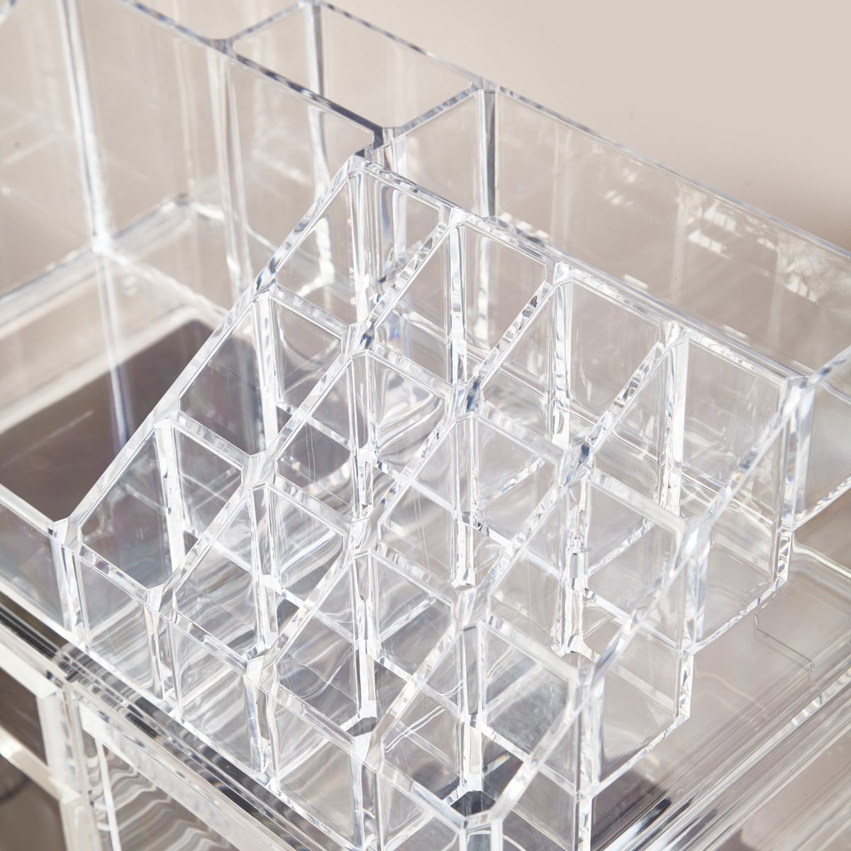HARLIANGXY make-up-organizer goud, cosmetica-organizer, make-upkwastenhouder glas, 5 vakken vintage cosmetica-organizer, cosmetica-opbergdoos, beauty- organizer
