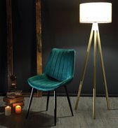 Swiss Homes® | Luxe Venus Eetkamerstoelen | Forest Green - Set van 4 | Forest Green - Fluweel - Velvet stoel - Eetkamerstoel - Kuipstoel - Industriële - Woonkamerstoelen | Nieuw Co