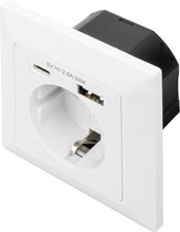 Digitus DA-70615 Inbouwstopcontact Met USB Wit