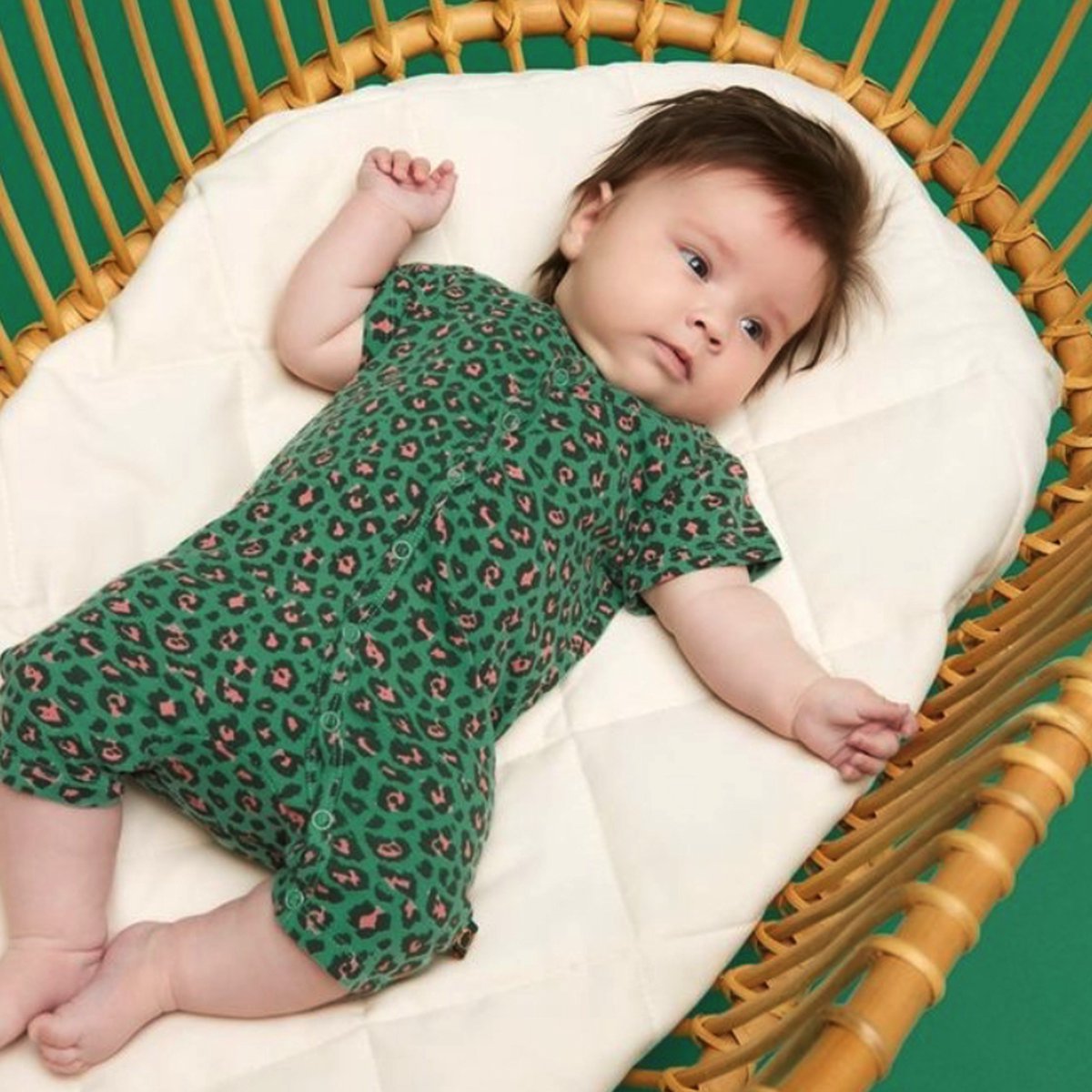 Charlie Choe - Pyjama - Groen - Panter - Maat 80