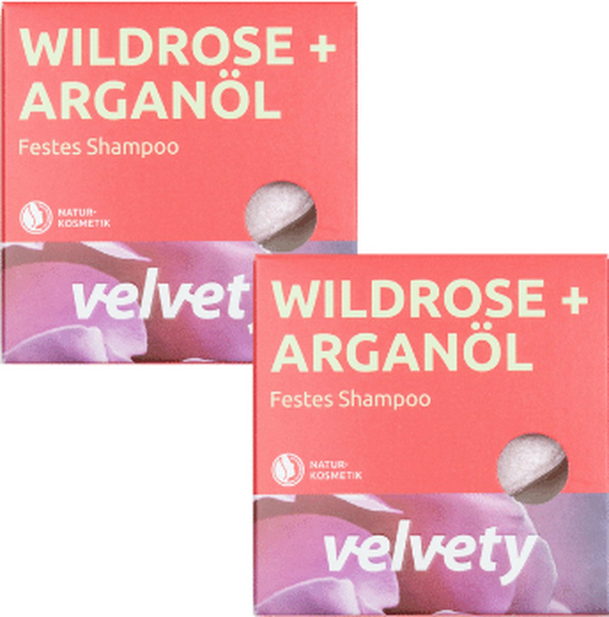 Velvety shampoo bar wildrose & argan oil - 2 stuks x 60 gr