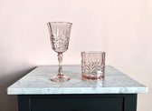 Goround Interior Clyde kunststof whiskey glas - set van 2 - oud roze kristal look - acryl