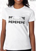 PEPEPEPE dames shirt – Maat XL - Wit - Korte mouwen - Ronde hals - Regular Fit - Grappige teksten - Quotes - Kwoots - Humor - Tekst shirt - Cadeau - TikTok - Laat ze maar praten