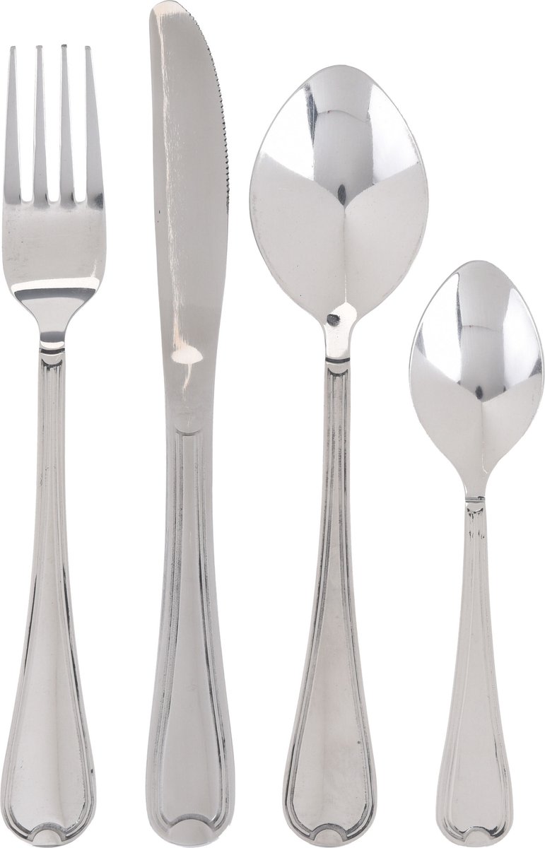 Bestekset 32x RVS zilver voor 8 personen - Tafelbestek voor ontbijt lunch en diner