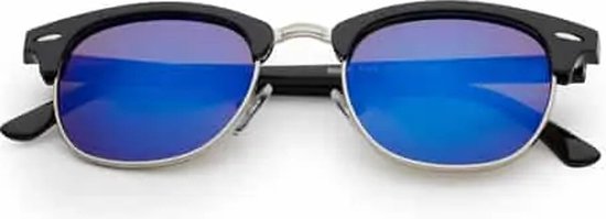 Freaky Glasses® – Club Style Zonnebril - Festival Bril – Rave Zonnebril - UV400 – Dames – Heren - Zilver - Blauw - Freaky Glasses