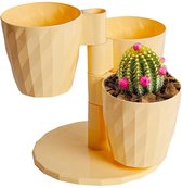 3in1 bloempotten en kruidenpotten zacht geel cactuspotten