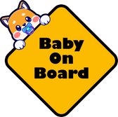 3x Baby on Board Auto Sticker - Car Vinyl Shiba Dog Cute Schattig