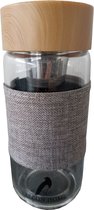 Waterfles theebeker - Theefilter - Dubbelwandig - Grijs