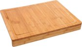 Wooners® Bamboe Snijplank Met Steunrand - Werkblad - 45 x 34 cm - Bruin