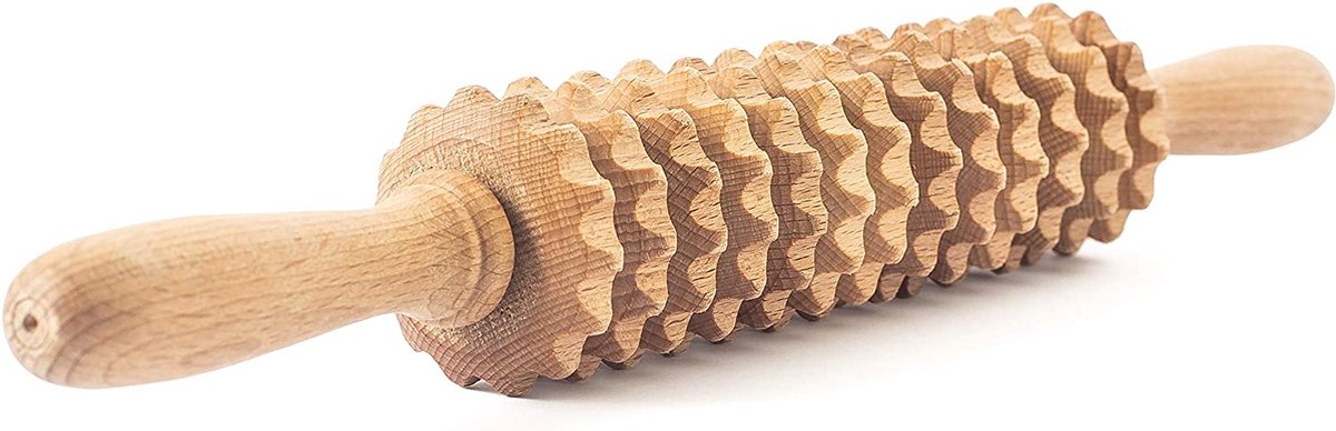 Goedkoopste Tuuli - Houten Anti-Cellulitismassage Massage-Apparaat Massageroller Roller Met Handvat Maderotherapie Van Hout 40 cm