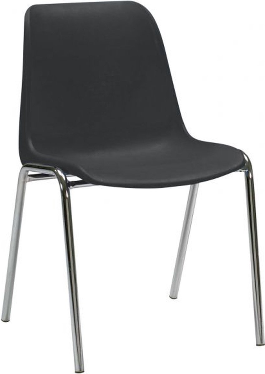 Kantinestoel - kunststof stoel - stapelbaar - 2 stuks - kuip antraciet