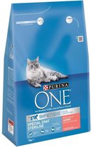 PURINA ONE Zalm- en tarwekroketten - voor gesteriliseerde volwassen kat - 3 kg