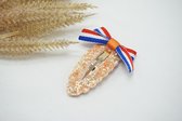 Haarstrik Koningsdag - Oranje - NLvlag - Klik-klak clip - 5CM - Bows and Flowers