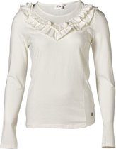 Dames shirt met ruffles offwhite | Maat M