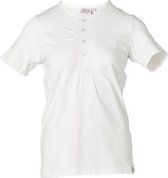 Dames shirt plooien wit met parel knoppen | Maat 2XL