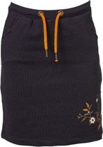 Meisjes terry rok marine met bloemen en curry accenten | Maat 128/ 8Y