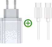 Snellader met Kabel 1.2m Usb C - Snellader 20W - Wit - Geschikt voor Android - Smartphones