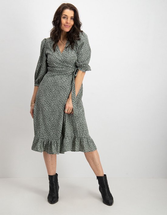 ONLY ONLOLIVIA 3/4 WRAP MIDI-jurk WVN NOOS Jurk, Cloud