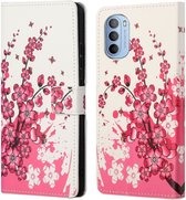 Motorola Moto G31/G41 Hoesje Portemonnee Book Case met Blossom Print