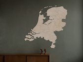 HOUTEN WANDDECORATIE / WOODEN WALL DECORATION - MUURDECORATIE / WALL ART - LANDKAART NEDERLAND / COUNTRY MAP NETHERLANDS - 69 x 70cm - LICHT HOUT / NATURAL WOOD - WANDFIGUUR - ECHT