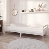 Slaapbank met matras massief grenenhout wit 90x200 cm