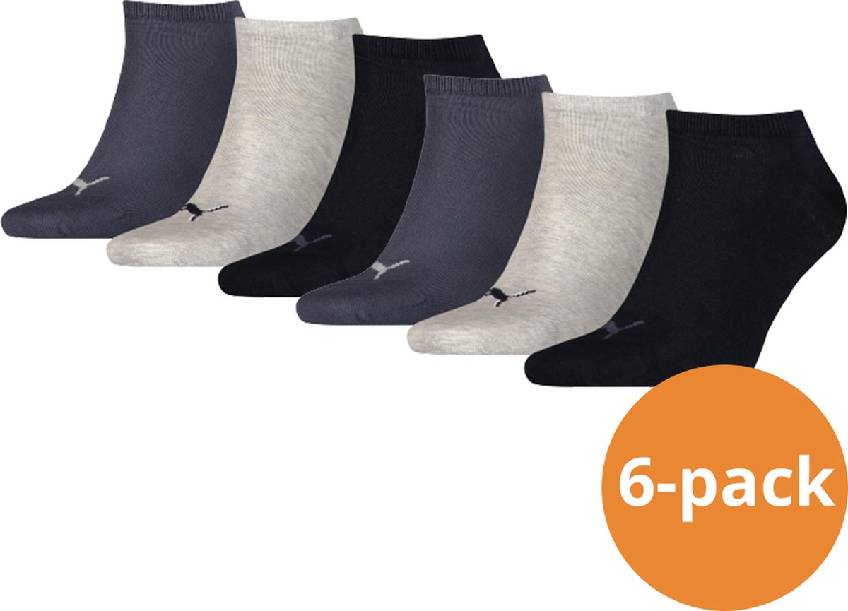 Puma Sneakersokken Plain 6-pack / Nightshadow -39/42 Zwart