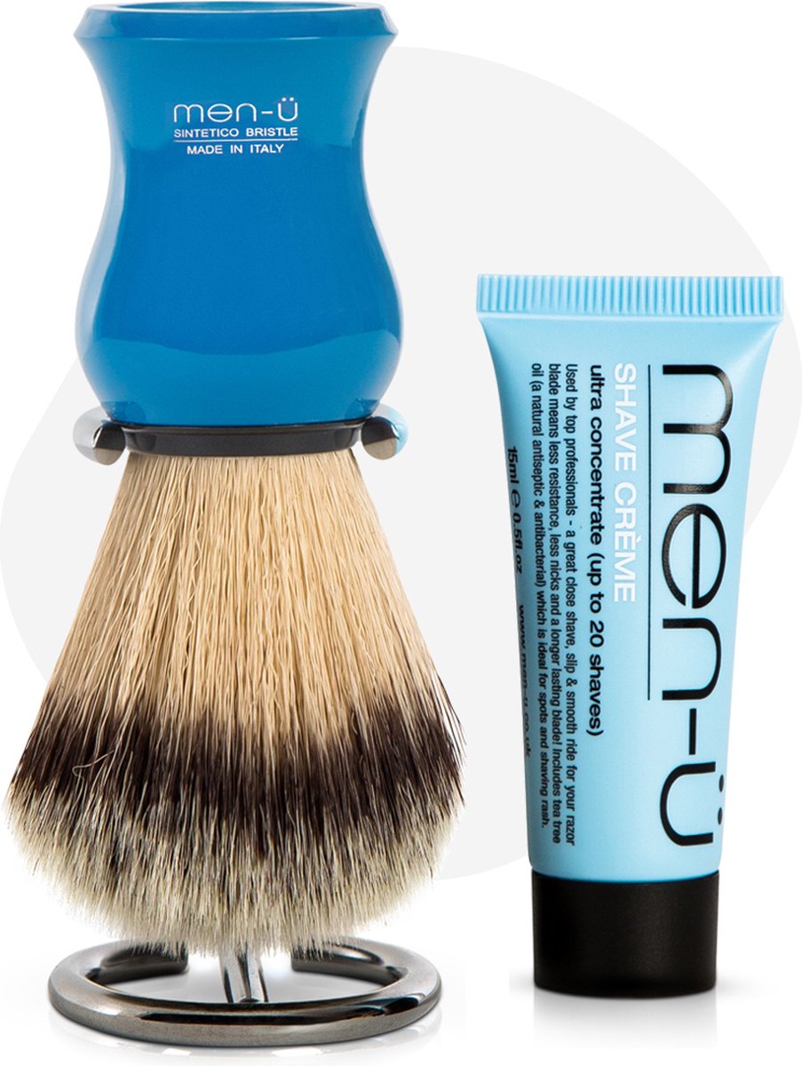 Goedkoopste men-ü Scheerkwast Premier Synthetisch - Blue - Standaard - Scheercreme