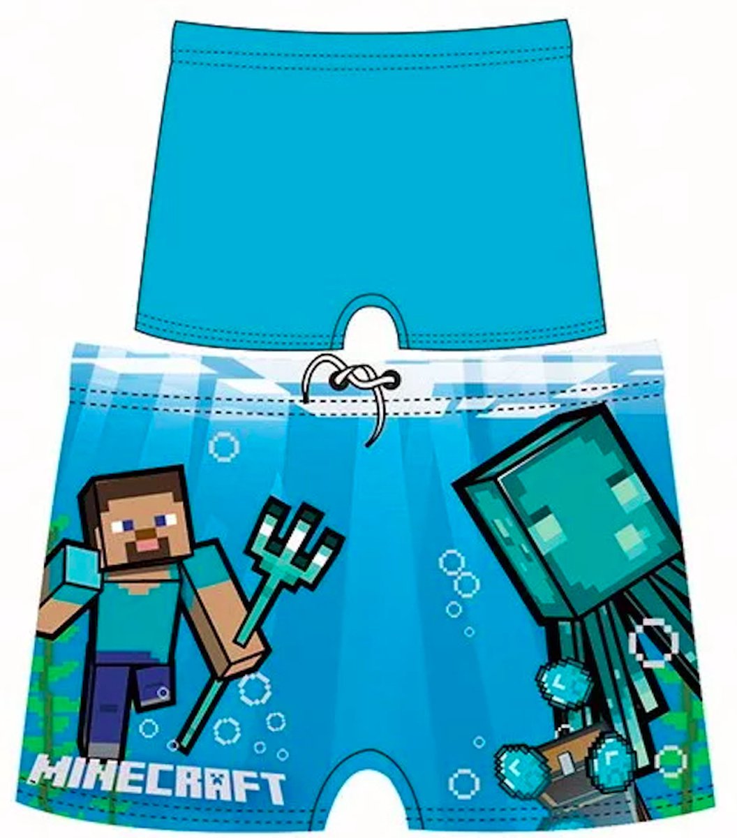 Minecraft zwembroek - lichtblauw - Maat 134 / 9 jaar | bol.com
