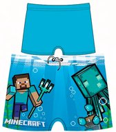 Minecraft zwembroek - lichtblauw - Maat 134 / 9 jaar
