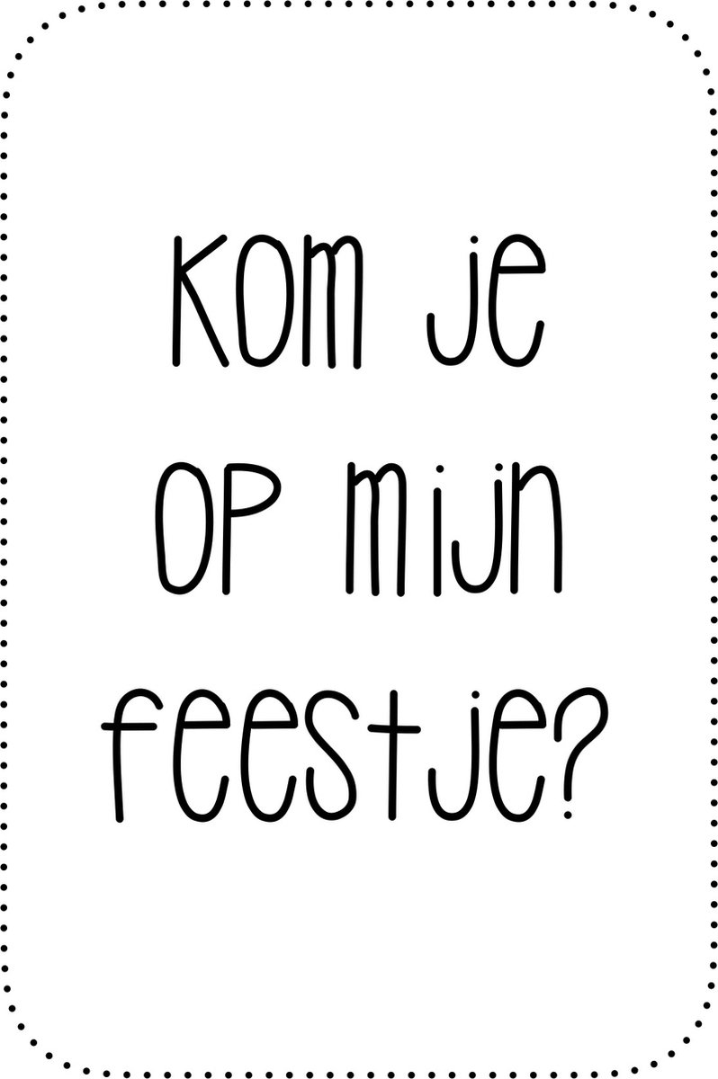 Uitnodiging feestje | Lettertijd - feestje? - Uitnodigingskaarten - wenskaarten | 10 stuks incl. envelop