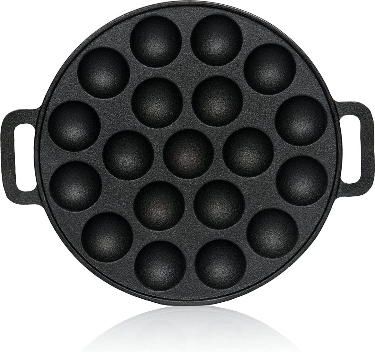 Poêle à Poffertjes WUWEOT En Fonte 7 Trous 5cm - Antiadhésive Avec Bâtonnets Et Brosse