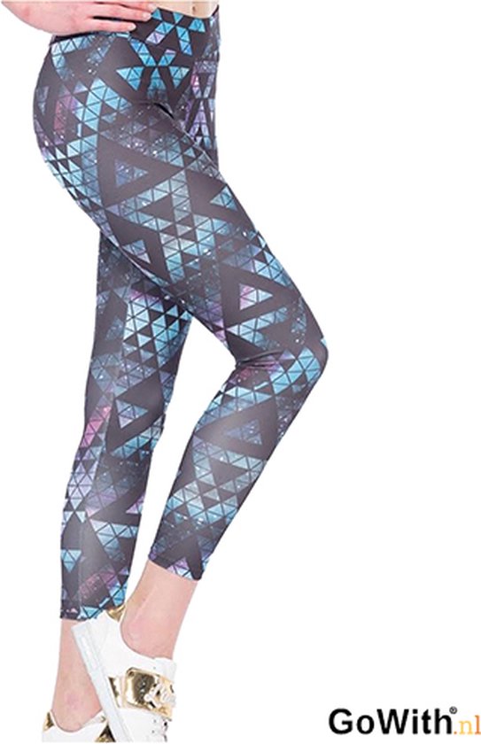 Dames Legging | leggen met kleurblok | hoog sluitend |elastische band |sport legging | yoga legging | fitness legging | kleur: licht blauw; grijs | Maat: S
