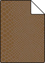 Proefstaal Origin Wallcoverings behang slangenprint glanzend koper bruin - 347342 - 26,5 x 21 cm