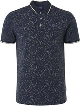 Qubz Poloshirt Polo Stretch Allover Print Q05380208 Navy 037 Mannen Maat - S