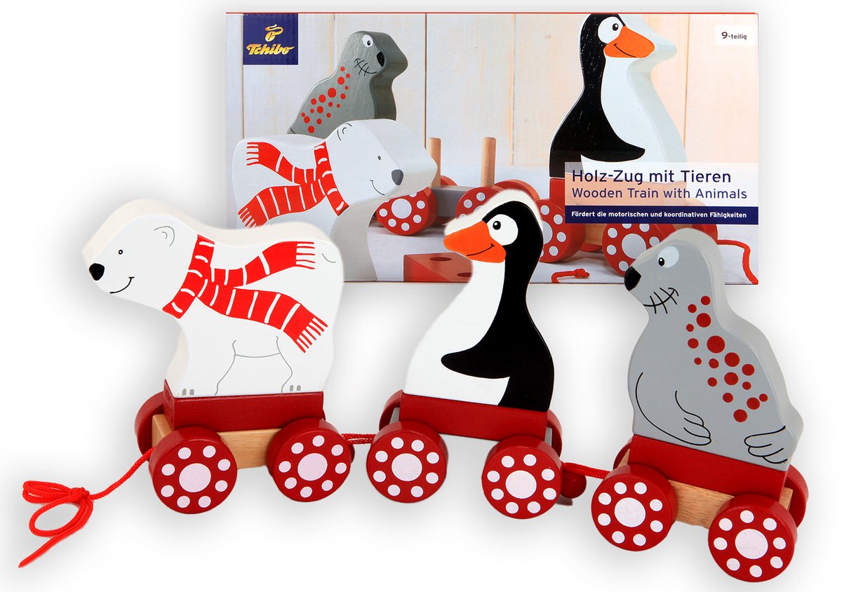 Tchibo Houten Trein Pooldieren 9 Delig