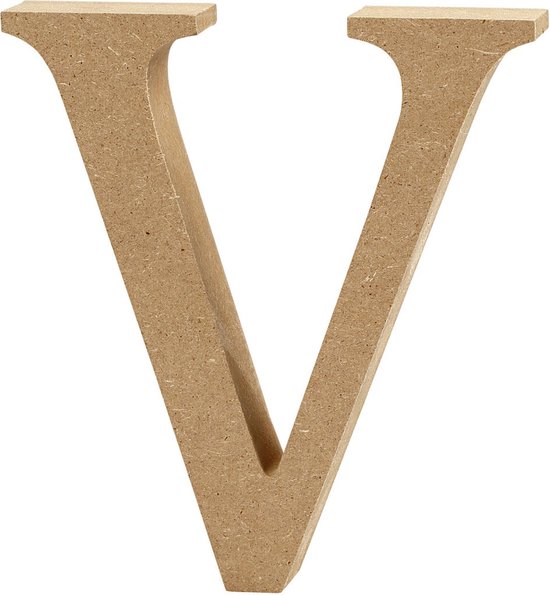 Creotime Houten Letter V 8 Cm