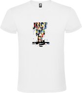 Wit  T shirt met  print van "Just Do It" in multi color print size XXL