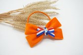 Haarstrik Koningsdag - Vlag met Oranje velvet - Oranje - NLvlag - Haarstrik - Bows and Flowers