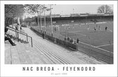 Walljar - NAC Breda - Feyenoord '80 - Zwart wit poster met lijst