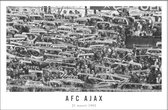 Walljar - Poster Ajax met lijst - Voetbalteam - Amsterdam - Eredivisie - Zwart wit - AFC Ajax supporters '82 - 70 x 100 cm - Zwart wit poster met lijst