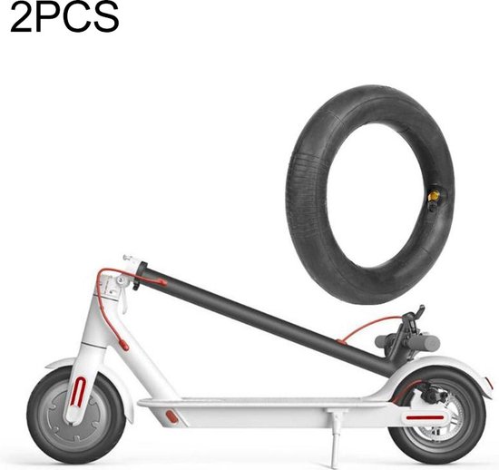 2 STUKS Voor Geschikt voor Xiaomi Mijia M365 Elektrische Scooter 8.5 inch rubberen gevoerde binnenband met klepdeksel (zwart)