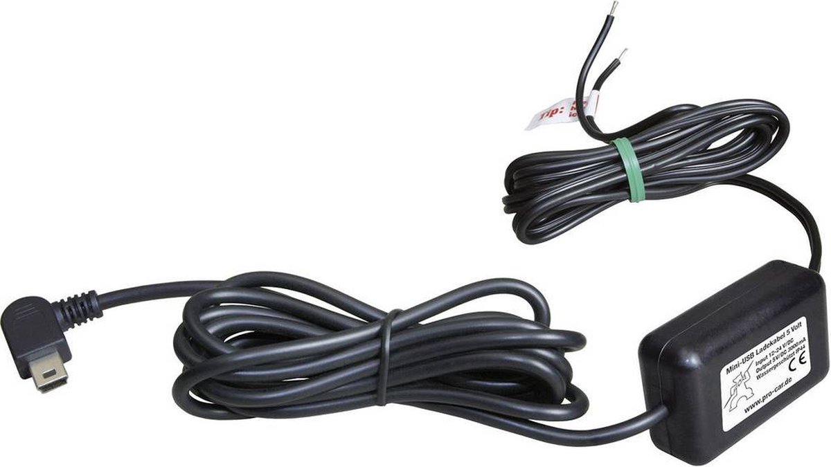 ProCar 68302681 Mini-USB oplaadkabel IP44 3000 mA Stroombelasting (max.): 3 A