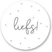 Sluitsticker - Sluitzegel – Liefs! – Wit / Zwart - Stipjes / Polkadot Dots | Valentijn - Valentijnsdag - Verjaardag – Presentje - Envelop | Chique | Envelop stickers | Cadeau - Gift - Cadeauzakje - Traktatie | Leuk inpakken | Huwelijk – Kraamfeest