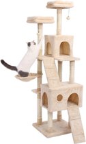 Maenor® Luxe Krabpaal - Krabpaal Voor Katten - Krabpaal Voor Grote Katten - Kattenboom met Krabpalen - Multiniveau Krabpaal - Kattenboom - 180cm - Beige